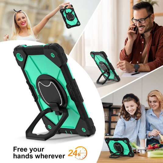 [Built-in Stand] Samsung Galaxy Tab A9 Plus 11’’ 2023 (X210/X215/X216B) - 360 Degree Full Coverage Military Grade Drop Protection With Hand Holder & Strap