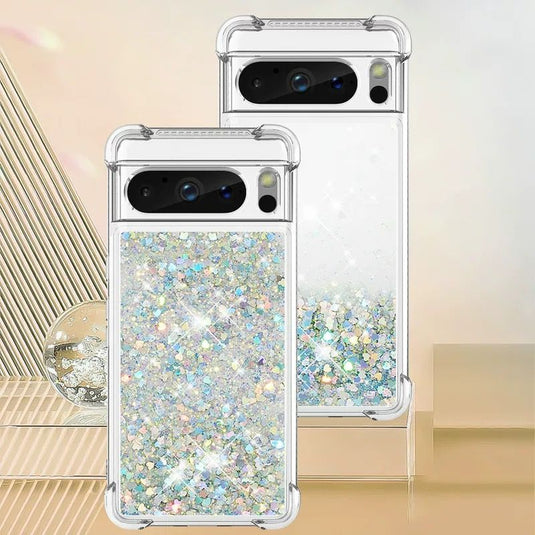 Google Pixel 8/Pro/8A - Transparent Glitter Liquid Sand Fashion-Forward Series Case