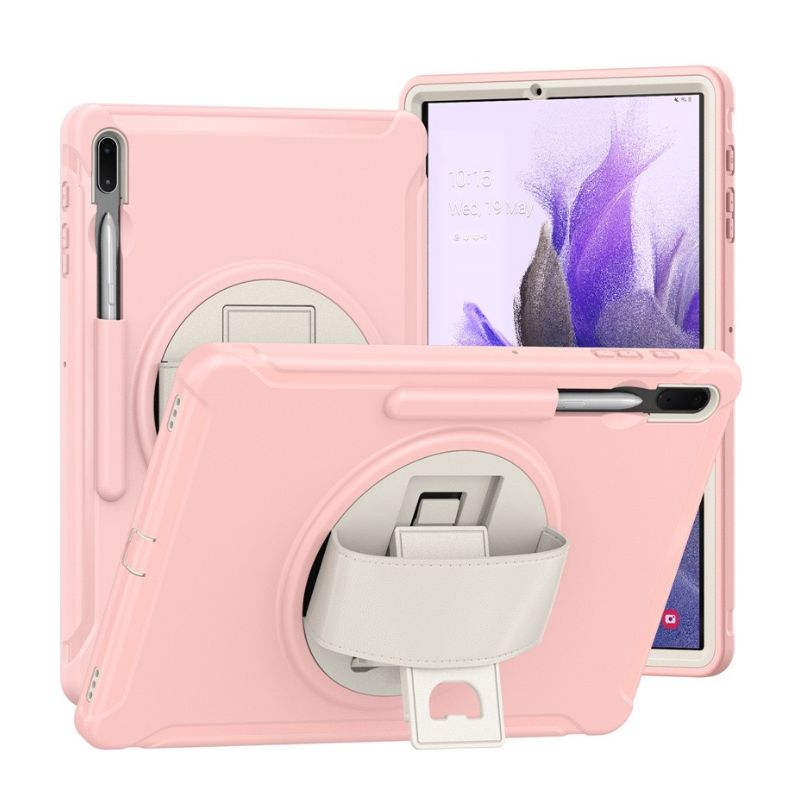 Load image into Gallery viewer, [Built-in Stand][With Pen Slot] Samsung Galaxy Tab S7 Plus/S7 FE/S8 Plus/S9 Plus 12.4&quot; - 360 Degree Full Wrap Rotating Shockproof Case With Wrist Strap
