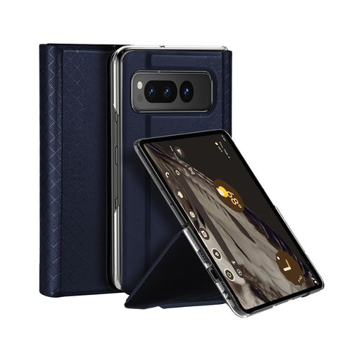 Google Pixel Fold - Full Wrap Leather Texture Magnetic Foldable Essentials Series Case