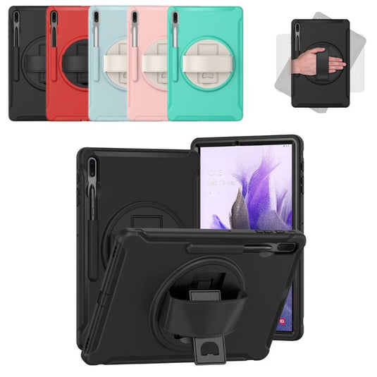 [Built-in Stand] Samsung Galaxy Tab S8 Ultra (SM-X900/SM-X906) - 360 Degree Full Wrap Rotating Shockproof Case With Wrist Strap