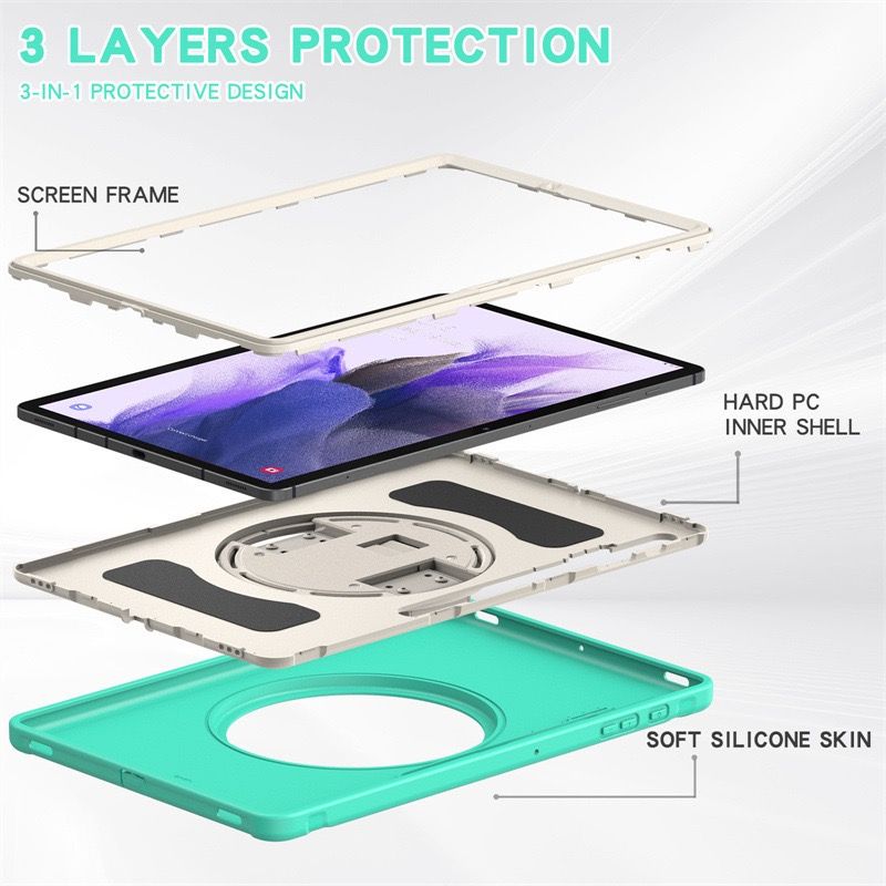 Load image into Gallery viewer, [Built-in Stand] Samsung Galaxy Tab A7 lite 8.7&quot; 2021 (T220/T225) - 360 Degree Full Wrap Rotating Shockproof Case With Wrist Strap
