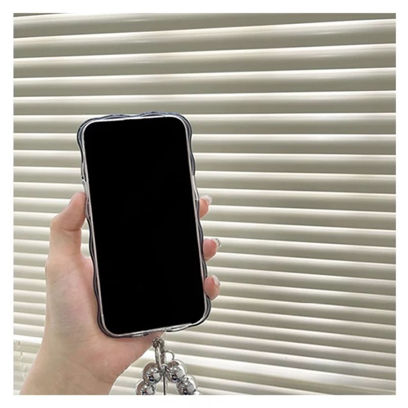 Load image into Gallery viewer, [With Mirror Stand] Apple iPhone 12/Pro/Max - Silver Curved Edge Electroplated Thickened Air Cushion Fashion-Forward Series Case With Chain
