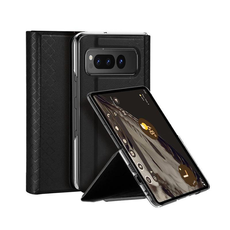 Load image into Gallery viewer, Google Pixel 9 Pro Fold - Full Wrap Leather Texture Magnetic Foldable Essentials Series Case
