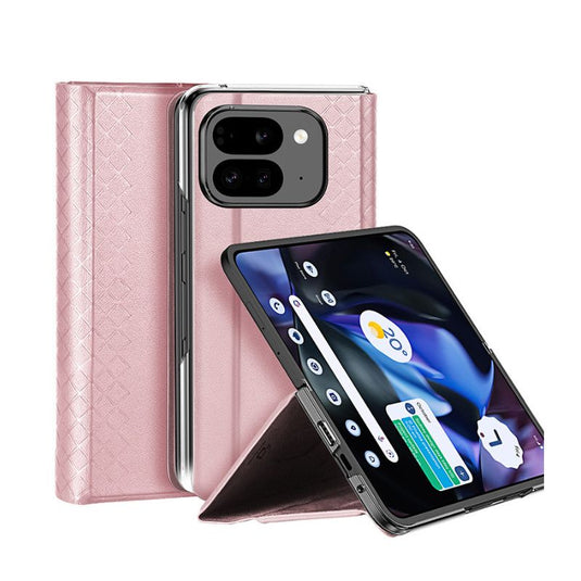 Google Pixel Fold - Full Wrap Leather Texture Magnetic Foldable Essentials Series Case