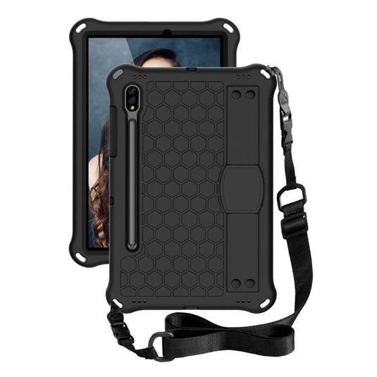 [Wrist Strap Holder] Samsung Galaxy Tab A9 2023 8.7" (SM-X110 / X115) - EVA Silicone Honeycomb Shockproof Case With Strap