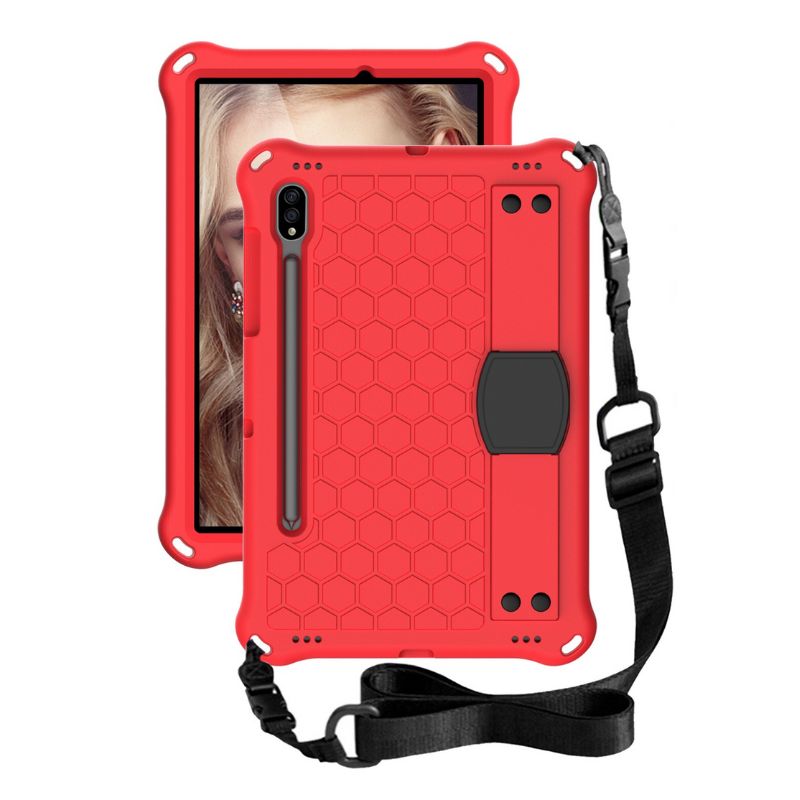 Load image into Gallery viewer, [Wrist Strap Holder] Samsung Galaxy Tab A9 2023 8.7&quot; (SM-X110 / X115) - EVA Silicone Honeycomb Shockproof Case With Strap
