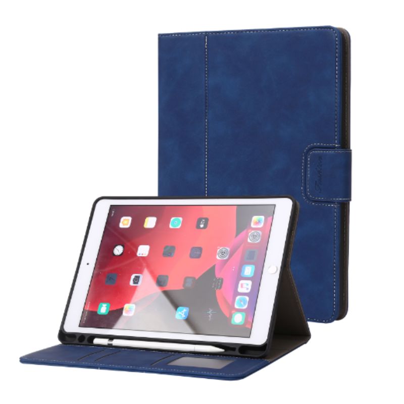 Load image into Gallery viewer, [With Card Slot] Apple iPad 7th (2019) 10.2&quot; - Solid Color Anti Fingerprint Leather Essentials Series Case
