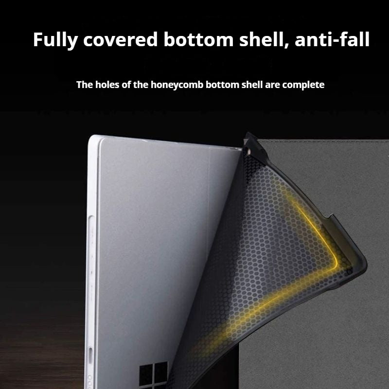 Microsoft Surface Pro X - Genuine Leather Full-Body Protective Magnetic Closure Case - i-Station Mobile Phone & Electronic Device Repair and Accessories