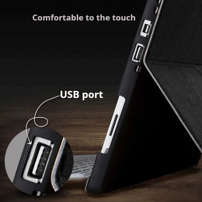 Microsoft Surface Pro X - Genuine Leather Full-Body Protective Magnetic Closure Case - i-Station Mobile Phone & Electronic Device Repair and Accessories