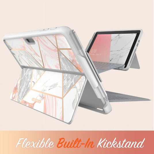 [With Pen Slot] Microsoft Surface Pro 9 (2038) - iBlason TPU Soft Frame Slim Glitter Marble Shockproof Case