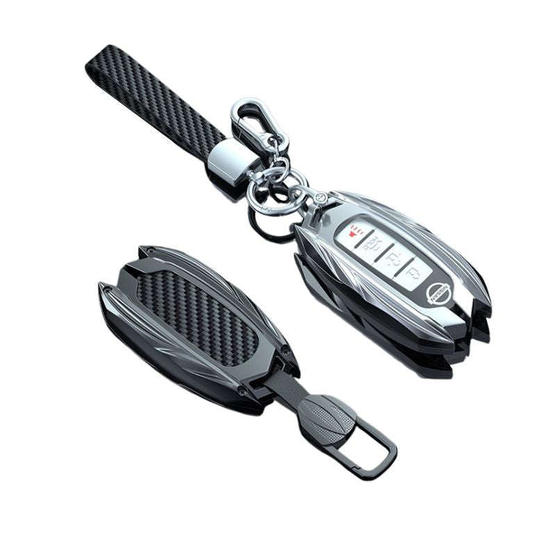 Load image into Gallery viewer, Nissan Mecha Style Zinc Alloy Car Key Fob Case Cover For Pathfinder, X-Trai, Teana, Qashqai, Tiida, Sylphy, Murano, Lannia
