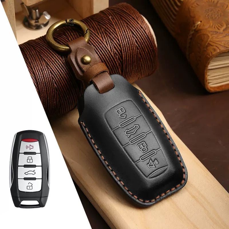 Load image into Gallery viewer, Great Wall Handcrafted Genuine Leather Car Key Fob Case Cover For ORA Good Cat, Lightning Cat, Black Cat, Ballet Cat, Good Cat GT, White Cat
