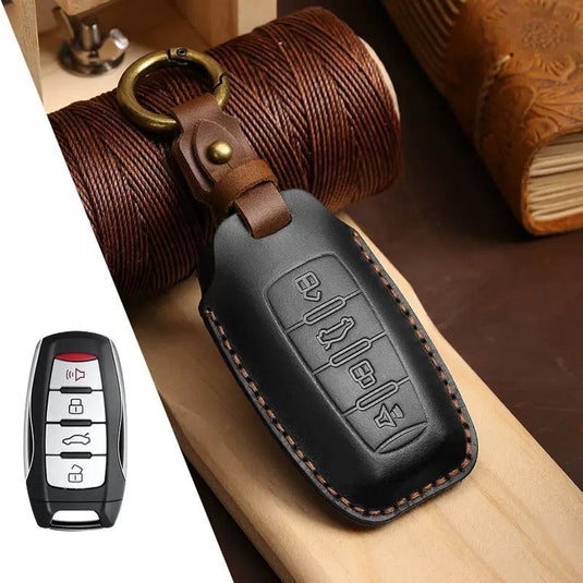 Great Wall Handcrafted Genuine Leather Car Key Fob Case Cover For ORA Good Cat, Lightning Cat, Black Cat, Ballet Cat, Good Cat GT, White Cat