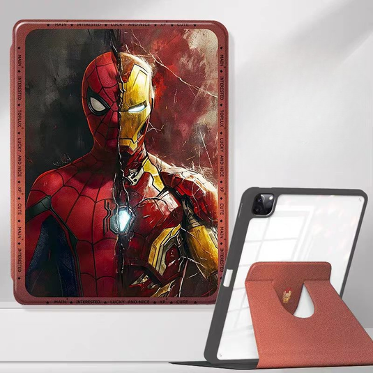 [Built-in Pen Slot] Apple iPad Air 4/5 10.9'' 4/5th Gen (2020/2022) Iron Man Smart 360° Degree Rotate Stand Shockproof Flip Cover Case