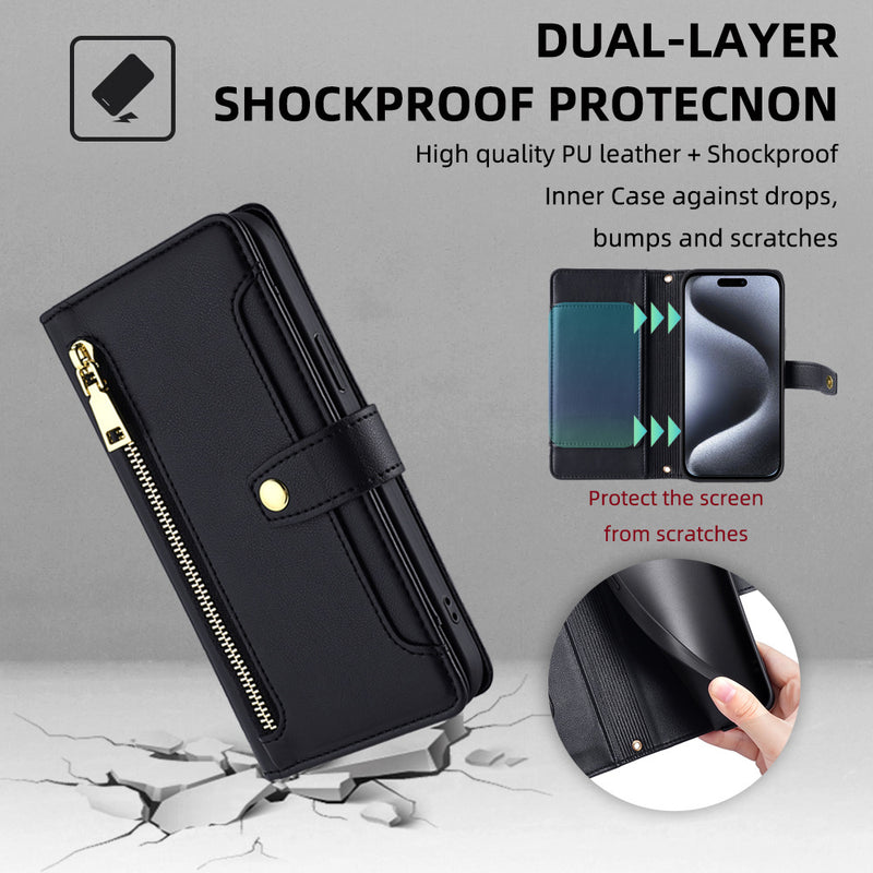 Load image into Gallery viewer, [With Lanyard] Samsung Galaxy A17 (SM-A176) PU Leather Shockproof Wallet Case With Card Slot - i-Station Mobile Phone &amp; Electronic Device Repair and Accessories
