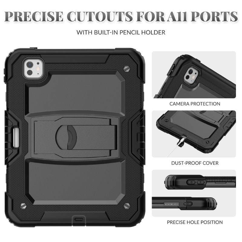 Load image into Gallery viewer, [With Pen Slot] [Built-in Stand] Apple iPad Pro 6th Gen (2022) 12.9&quot; - Full Body Rugged Heavy Duty Series Case
