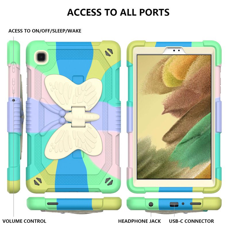 Load image into Gallery viewer, [Built-in Stand] Samsung Galaxy Tab A9 2023 8.7&quot; (SM-X110) - Kids Silicone Butterfly Heavy Duty Shockproof Case
