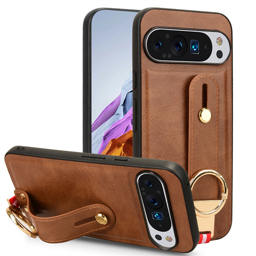 [With Wrist Stand] Google Pixel 3 & XL & 3A & 3A XL - Business Full Covered Leather Shockproof Case