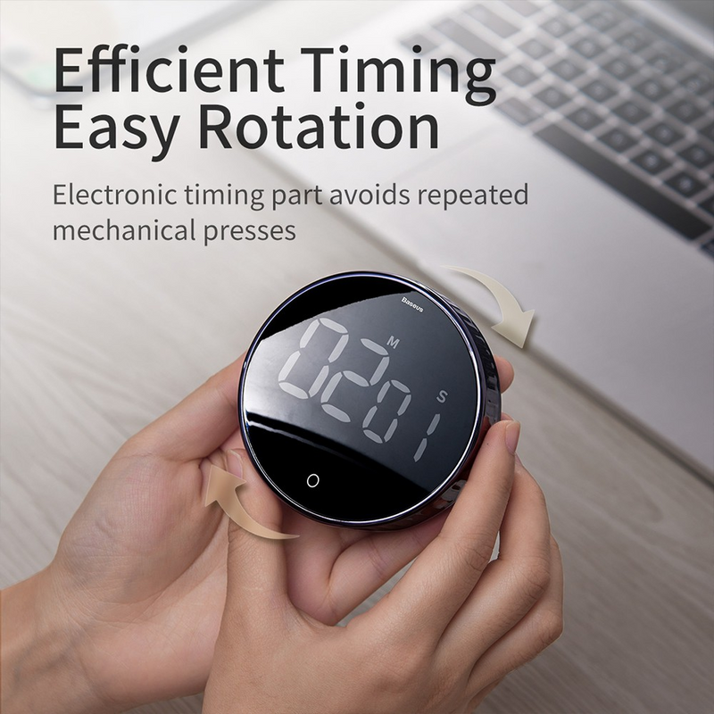 Load image into Gallery viewer, Baseus Heyo Rotation Countdown Timer Black - i-Station Mobile Phone &amp; Electronic Device Repair and Accessories
