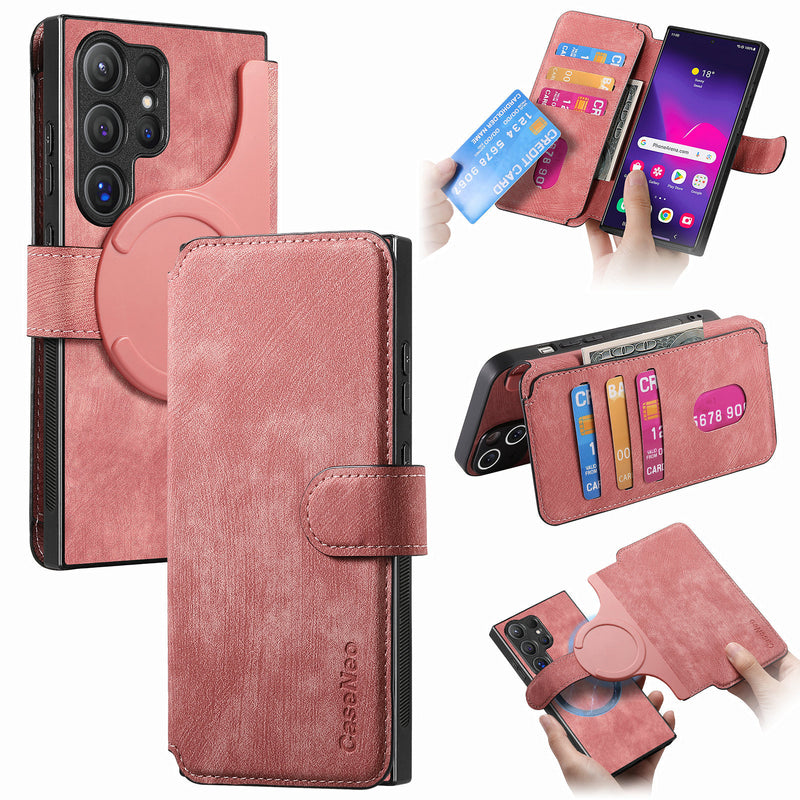 Load image into Gallery viewer, [Magsafe Compatible][Detachable] Samsung Galaxy A17 (SM-A176) Leather Flip Shockproof Wallet Series Case With Card Slot - i-Station Mobile Phone &amp; Electronic Device Repair and Accessories

