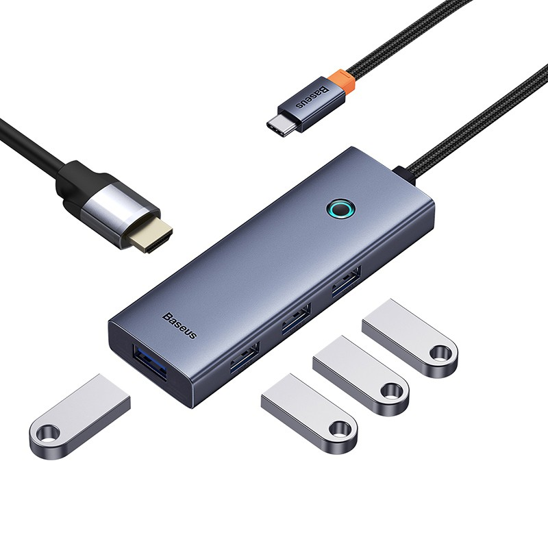 Load image into Gallery viewer, Baseus Flite Series 5-Port HUB Docking Station (Type-C to HDMI4K@30Hz*1+USB 3.0*4) - i-Station Mobile Phone &amp; Electronic Device Repair and Accessories
