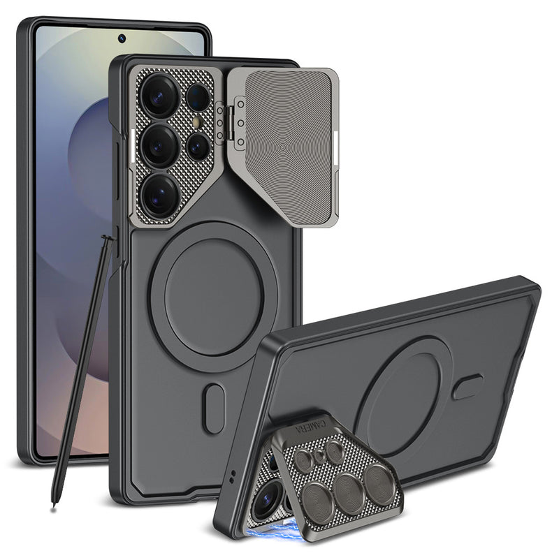 Load image into Gallery viewer, [Magsafe Compatible] Samsung Galaxy S23 Ultra 5G (SM-S918) - Metal Lens Protection Shockproof Kickstand Series Case
