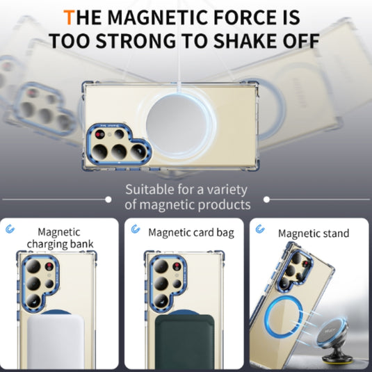 [Magsafe Compatible] Samsung Galaxy A14 4G (A145) / A14 5G (A146) - Transparent Magnetic Ring Lens Stand Case