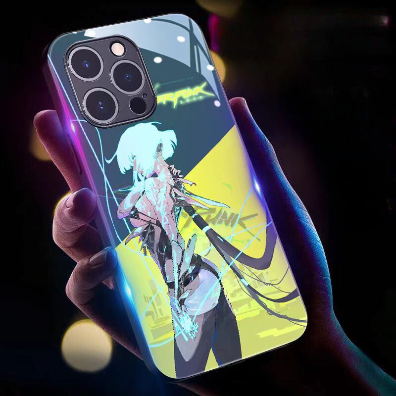 Load image into Gallery viewer, [Smart LED Glowing] Apple iPhone 15/Plus/Pro/Max Tempered Glass Shockproof Punk Series Case
