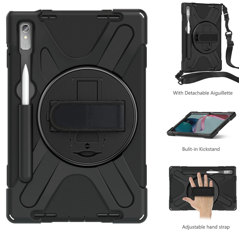 Load image into Gallery viewer, [Built-in Kickstand] Lenovo Tab P11 Pro Gen 2 (2nd Gen) 11.2&quot; 2022 (TB-132FU/TB-138FC) - Silicone Full Covered Heavy Duty Series Case With Adjustable Hand Strap
