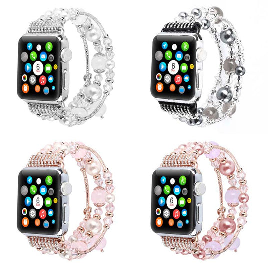 Apple Watch Series 1/2/3/4/5/6/SE/7 Gen - Fashion Agate Beaded Watch Band Chain