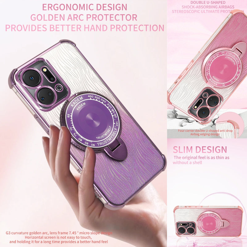 Load image into Gallery viewer, Motorola Moto Edge 50 Pro - Fashion Gradient Metal Frame Mirror Stand Series Case
