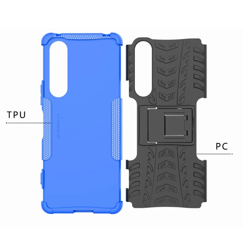 Load image into Gallery viewer, Sony Xperia 10 V - Anti-slip Honeycomb Tire Pattern TPU+PC Stand Case
