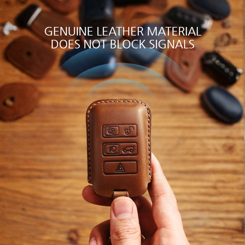 Load image into Gallery viewer, Jaguar Premium Leather Protection Car Key Fob Case Cover For XEL, XJ, F-PACE, XFL, XE, XF
