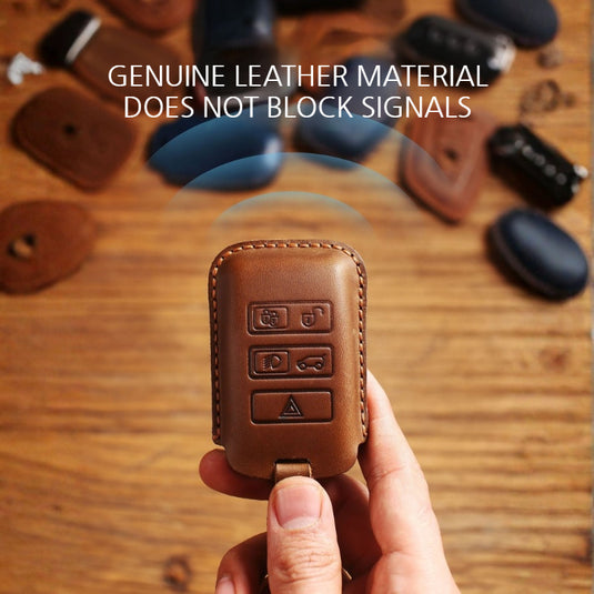 Jaguar Premium Leather Protection Car Key Fob Case Cover For XEL, XJ, F-PACE, XFL, XE, XF