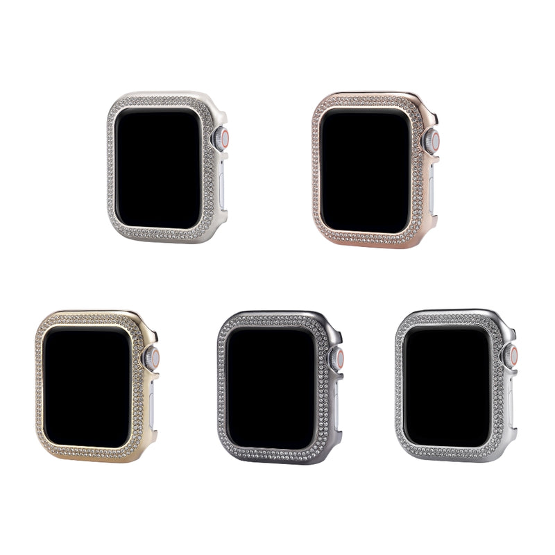 Load image into Gallery viewer, Apple Watch Series 4/5/6/SE/7/8/9 - Diamond-inlaid Double-row Diamond Hollow Watch Case
