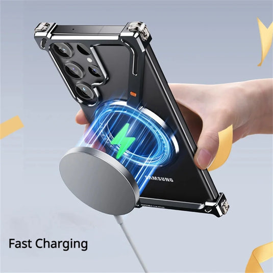 [Magsafe Compatible] Samsung Galaxy S24/Plus/Ultra - Metal Frameless 360° Rotatable Magnetic Stand Series Case