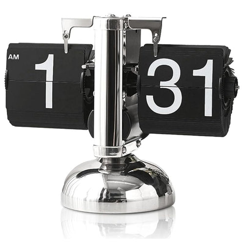 Flip Desk Shelf Clock - Classic Mechanical-Digital Display Battery Powered