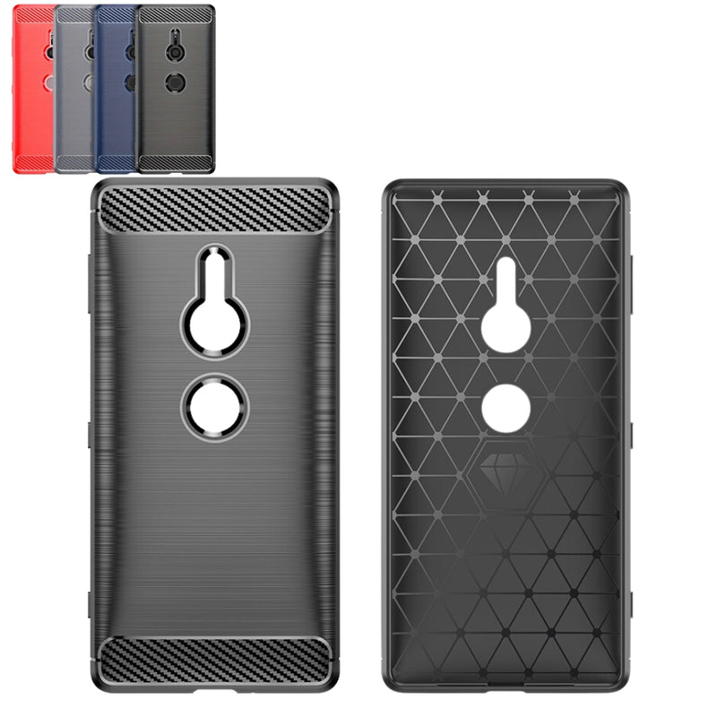 Load image into Gallery viewer, Sony Xperia XZ2 Compact - Brushed Carbon Fiber TPU Heavy Duty Series Case
