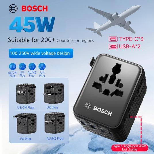 Bosch Compact Global Universal Travel Adapter Socket - i-Station Mobile Phone & Electronic Device Repair and Accessories