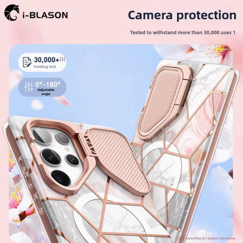 Load image into Gallery viewer, [Magsafe Compatible] Samsung Galaxy S24 Ultra (SM-G928) - i-BLASON Luxury Shell-Membrane Integrated Fashion-Forward Series Stand Case
