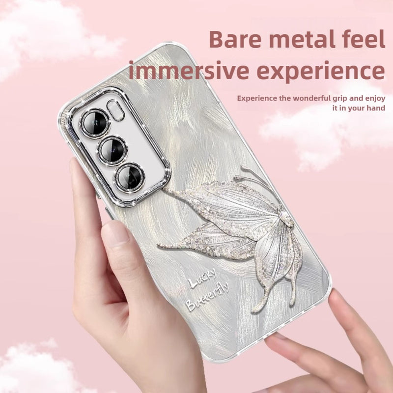 Load image into Gallery viewer, OPPO Reno 12 5G (CPH2625) - Simple Lucky Butterfly Fashion-Forward Series Case With Pearl Hanging Rope
