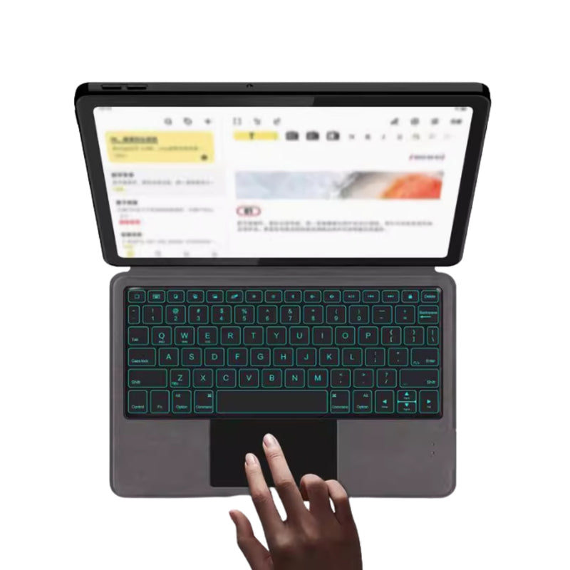 Load image into Gallery viewer, Lenovo Tab 10.1&quot; 2025 (TB311FU/TB311XU) - Black Integrated Bluetooth Keyboard Case With Backlight and TouchPad
