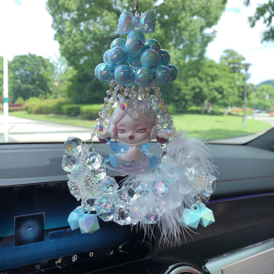 Cartoon Crystal Doll Car Rearview Mirror Hanging Ornament Car Interior Decoration Premium Gift - i-Station Mobile Phone & Electronic Device Repair and Accessories