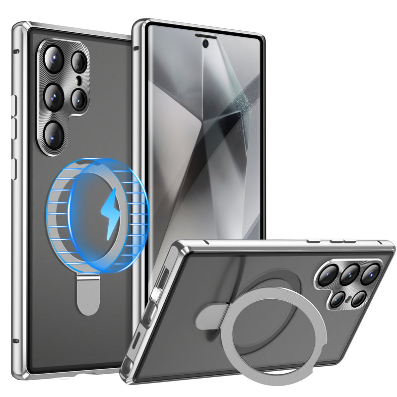 Load image into Gallery viewer, [Magsafe Compatible] Samsung Galaxy S24 Ultra (SM-S928) - Metal Double-Sided Glass Shockproof Stand Series Case
