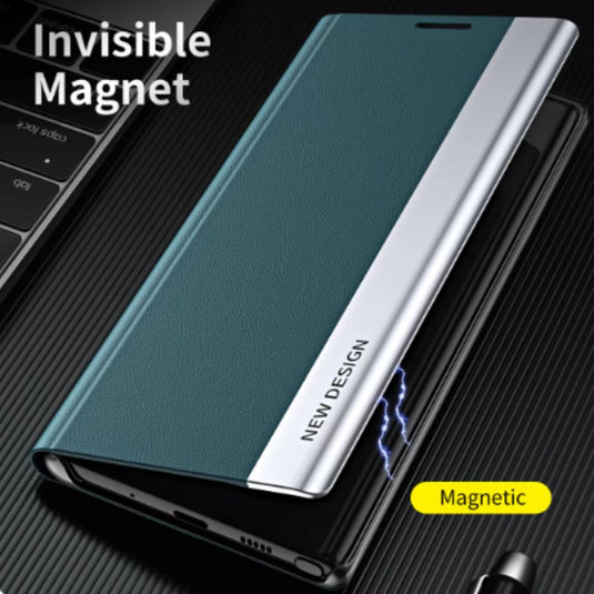 Samsung Galaxy S22/Plus/Ultra - Business Magnetic Adsorption Flip TPU Leather Series Stand Case