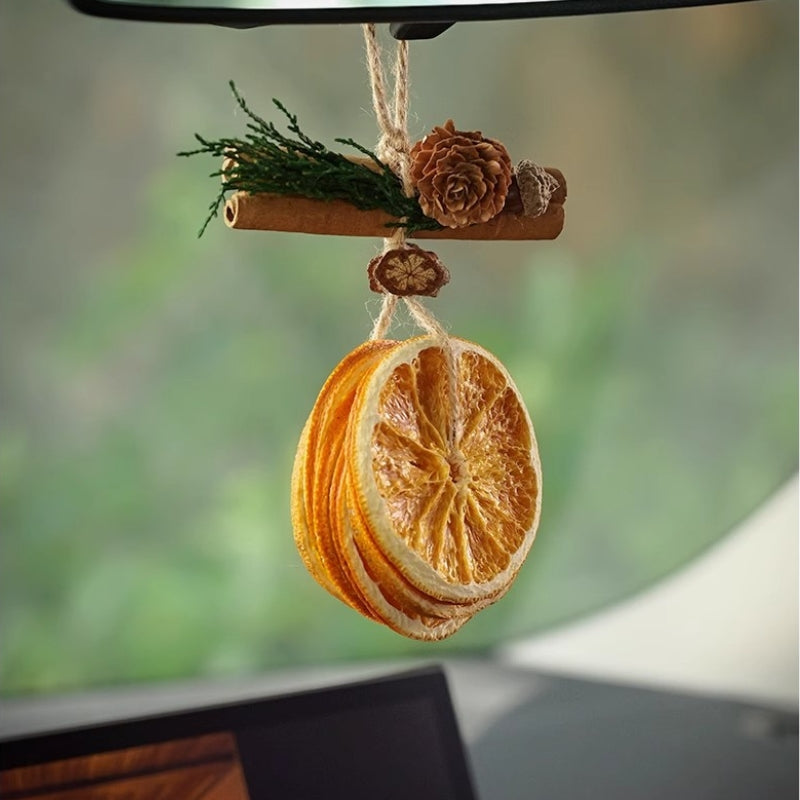 Load image into Gallery viewer, Handmade Forest Style Natural Cinnamon Orange Slice Pinecone Pendant Car Rearview Mirror Hanging Ornament Creative Gift - i-Station Mobile Phone &amp; Electronic Device Repair and Accessories
