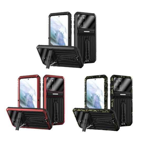 [Built-in Stand] Samsung Galaxy S21/Plus/Ultra/FE - Metal Full Covered Waterproof Heavy Duty Series Case