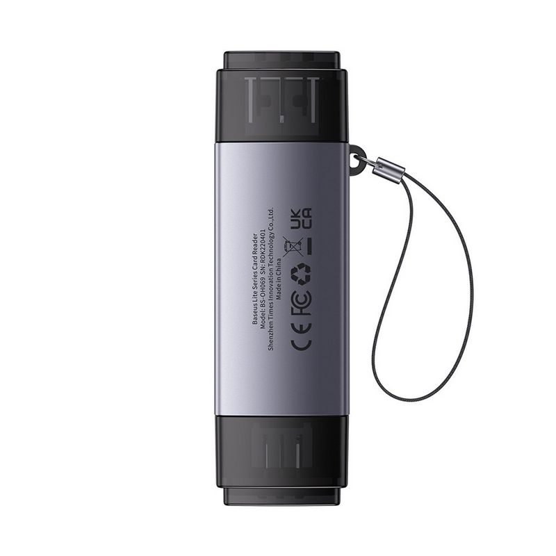 Load image into Gallery viewer, Baseus Lite Series USB-A &amp; Type-C to SD/TF Card Reader (WKQX060113) - Dark Gray - i-Station Mobile Phone &amp; Electronic Device Repair and Accessories
