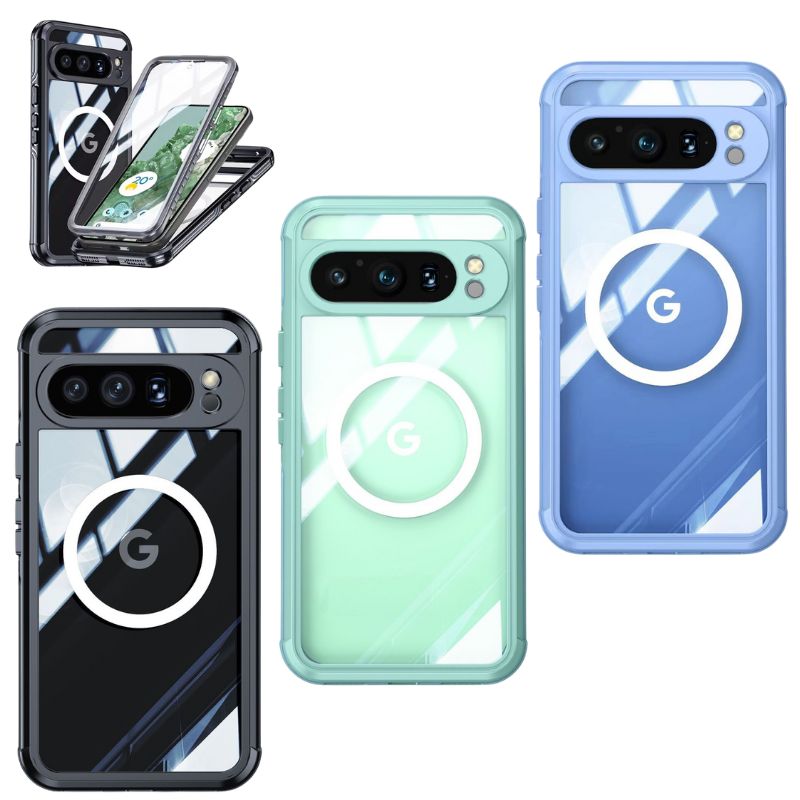 Load image into Gallery viewer, [Magsafe Compatible] Google Pixel 9/Pro/XL - Transparent Full Covered Shockproof Lifeproof Series Case
